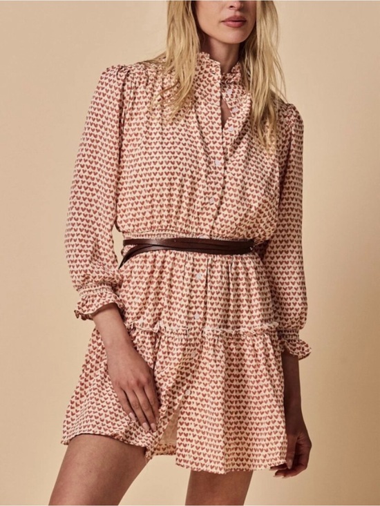 The Shirt by Rochelle Behrens Dresses & Skirts - The Shirt by Rochelle Behrens Cream Mini Dress with Red Heart Print